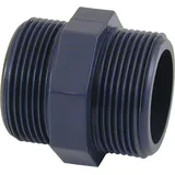 Powerhaus24 PVC Doppelnippel 1 1/2 Zoll AG