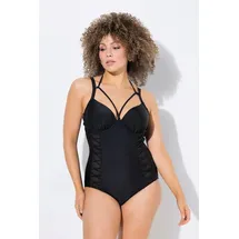 Ulla Popken Badeanzug Damen Schwarz 52
