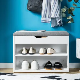 SoBuy Schuhbank 60 x 43 x 30 cm grau / grau