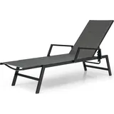 Costway Sonnenliege 150 x 60 x 93 cm Braun/Schwarz