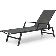 Costway Sonnenliege 150 x 60 x 93 cm Braun/Schwarz