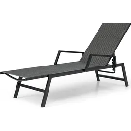 Costway Sonnenliege 150 x 60 x 93 cm Braun/Schwarz