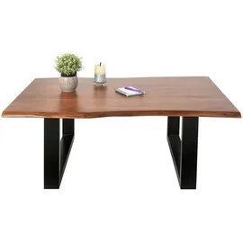 Sam Couchtisch Braun, schwarz Holz, Echtholz,Akazie, Rechteckig,Rechteckig, U-Form, 110x43x75 cm Wohnzimmer, Wohnzimmertische, Couchtische