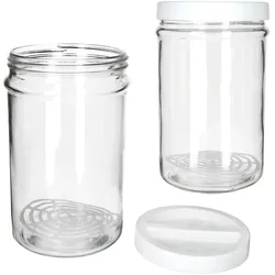 2x ORTES Vorratsglas 5L Glas mit Kunststoffdeckel Gitter Aufbewahren Einlegen