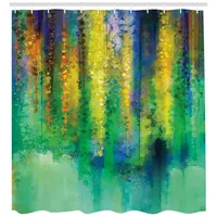 ABAKUHAUS Duschvorhang 175 x 240 cm gelb-grün