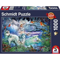 Schmidt Spiele Puzzle Wölfe im Winterwald, 1000 Puzzleteile