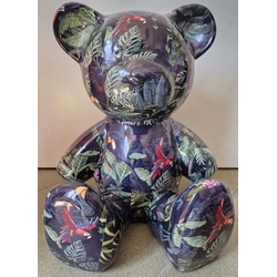 Casa Padrino Luxus Designer Dekofigur Teddybär Mehrfarbig H. 45 cm - Kunstharz Deko Skulptur - Luxus Deko Figur - Designer Deko Figur - Luxus Accessoires