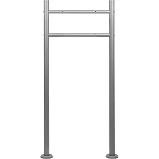 STILISTA Universal Briefkastenständer 120 cm, Modellwahl, Zwei Beine, Silber