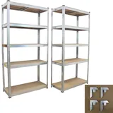 Trutzholm 2x Schwerlastregal 180x90x40 cm 875 kg mit 5 Böden je Regal