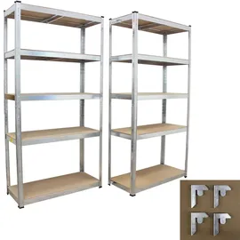 Trutzholm 2x Schwerlastregal 180x90x40 cm 875 kg mit 5 Böden je Regal
