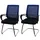 Mendler 2er-Set Konferenzstuhl HWC-K51 Polyester blau