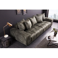 Riess Ambiente Big Sofa ELEGANCIA 285cm moosgrün, Microfaser XXL
