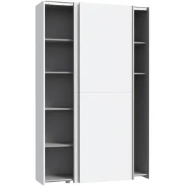 Forte Ozzula Garderobenschrank 120 x 42 x 190,5 cm Weiß matt