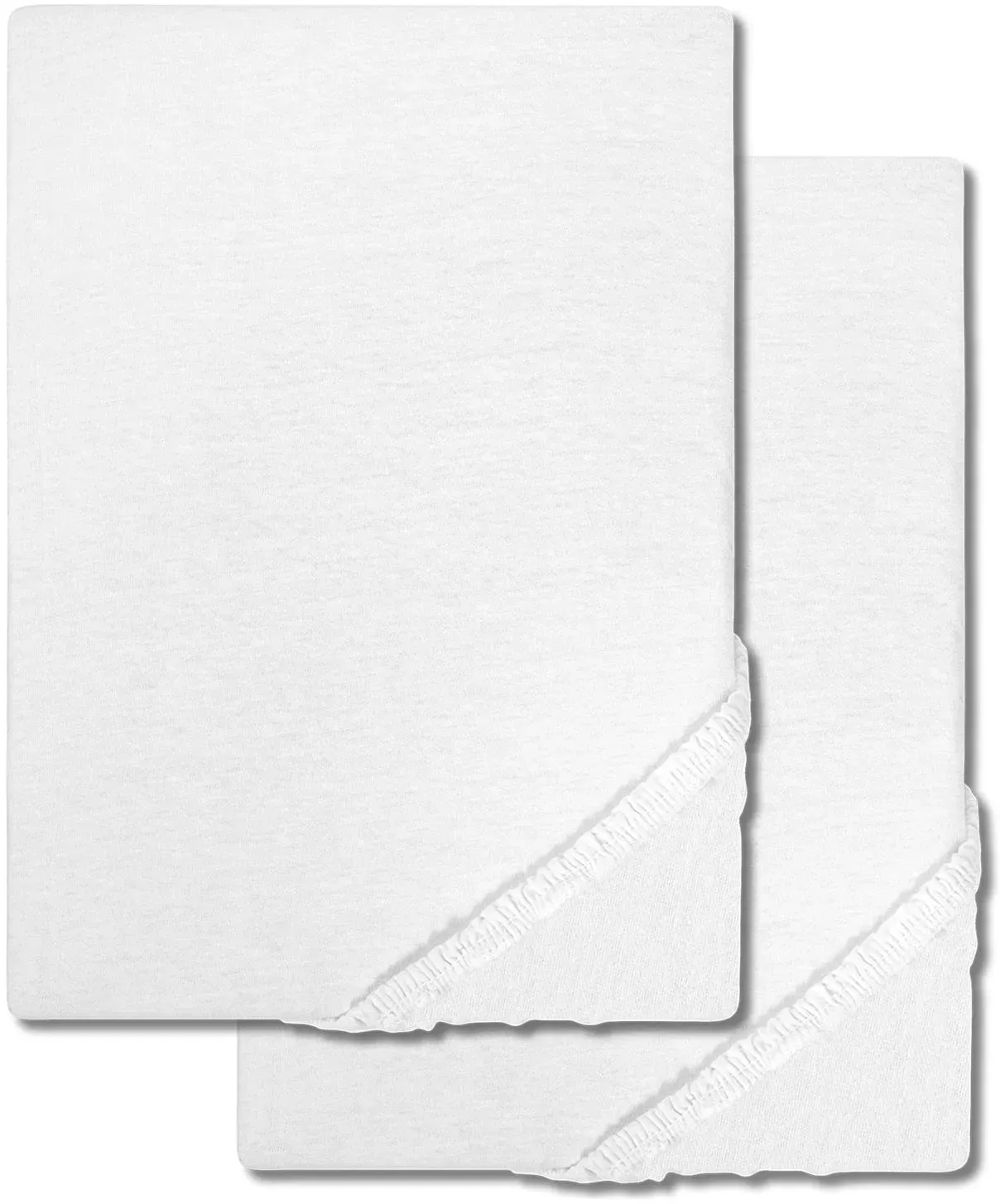 Doppelpack CloudComfort Basic Spannbettlaken Jersey-Stretch weiß 90 x 190 - 100 x 200 cm (2 Stück)