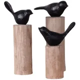 creedwood Vogel-Skulpturen-Set, Natur, Holz, 10x30x20 cm, Dekoration, Skulpturen | Dekoobjekte, Skulpturen