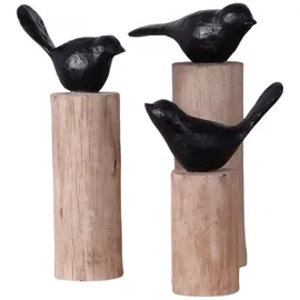 creedwood Vogel-Skulpturen-Set, Natur, Holz, 10x30x20 cm, Dekoration, Skulpturen | Dekoobjekte, Skulpturen