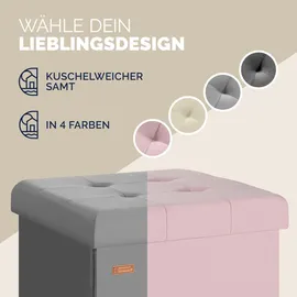 CASARIA Casaria® Sitzhocker mit Stauraum Samt Anthrazit