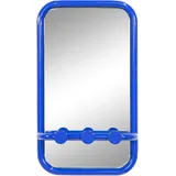 Spinder Wandspiegel SPINDER DESIGN "RETRO", blau, B:35cm H:60cm T:11cm, Stahl, Spiegel, Wandspiegel, Retro Spiegel mit 3 Haken