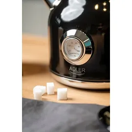 Adler AD 1346b Wasserkocher mit Thermometer, 2200w 1.7l Schwarz