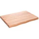 vidaXL Waschtischplatte Hellbraun 80x60x(2-6) cm Massivholz Behandelt