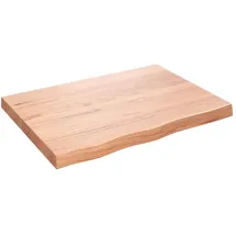 vidaXL Waschtischplatte Hellbraun 80x60x(2-6) cm Massivholz Behandelt