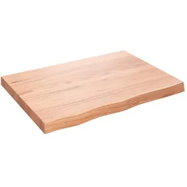 vidaXL Waschtischplatte Hellbraun 80x60x(2-6) cm Massivholz Behandelt