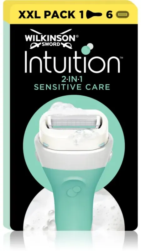 Wilkinson Sword Intuition 2in1 Soap & Shave Sensitive Rasierapparat + Ersatzköpfe 6 Stück