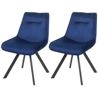 Mendler 2er-Set Esszimmerstuhl HWC-K24, Polsterstuhl Küchenstuhl Lehnstuhl Stuhl, Metall