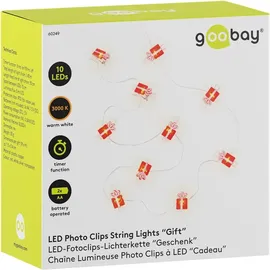 goobay LED-Fotoclips-Lichterkette 1 m Kunststoff warmweiß
