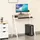 Homcom Schreibtisch mit Ablagefach Kabeldurchlass Metall Weiß Eiche 84 x 45 x 85 cm