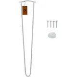 Moria Hairpin Leg 1 Stück | Möbelfüße, Tischbeine von 10 bis 80 cm | für Schrank, Hocker, Nachttisch, Couchtisch | Tischfüße mit Bodenschoner und Schrauben | 80 cm - 2 Streben (Metall, Weiß)