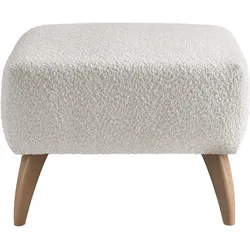 Polsterhocker INOSIGN "Colori", weiß, B:66cm H:44cm T:66cm, 100% Polyester, Hocker, Holzfußfarbe wählbar, verschiedene Stoffe, hochwertige Stoffqualität