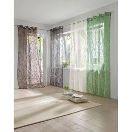 Heine Dekostore Ausbrenner Gardine Ösen 140x145 cm grün