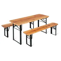 Stagecaptain BBK-110 Kinder-Festzeltgarnitur 3-tlg. Tisch 109,5 x 40 x 53 cm natur