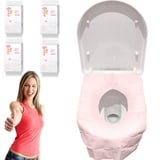 Einweg-Toilettensitzabdeckungen, 40 Stück wasserdichtes Toilettenpapier für Kinder, Frauen, Erwachsene, unabhängig verpackende Reisetoilettensitzabdeckungen für öffentliche Toiletten (Pink)