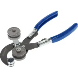 Gedore Universal-Rohrbiegezange inkl. 2 Biegeformen, Rohrdurchmesser 4,75 - 10 mm, Glanzvernickelter Stahl/Kunststoff, Silber/Blau