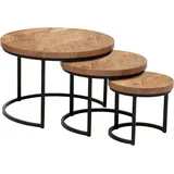 omg design Couchtisch OMG DESIGN "Hugo", gelb (mango, schwarz, mango), B:75cm H:50cm T:75cm, Tische, Couchtisch, im 3er Set, variabel stellbar