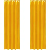 vidaXL Verdunkelungsvorhänge 2 pcs Senfgelb 140 x 260 cm Samt
