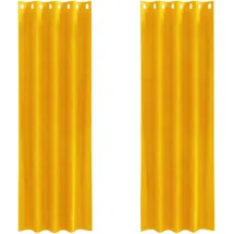 vidaXL Verdunkelungsvorhänge 2 pcs Senfgelb 140 x 260 cm Samt