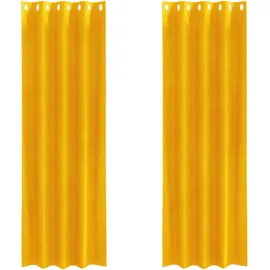 vidaXL Verdunkelungsvorhänge 2 pcs Senfgelb 140 x 260 cm Samt