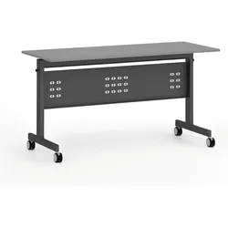 Mobiler Schreibtisch PRIMO MOBI, 1400 x 600 mm, schwarzes Untergestell, Graphit