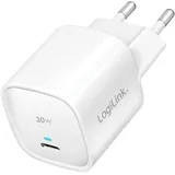 Logilink PA0279 - USB-Steckdosenadapter, 1x USB-C PD (PowerDelivery), GaN-Technologie (Galliumnitrid), 30 W