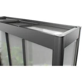 Biohort Gewächshausaufsatz Florentina für HochBeet 2 m x 1 m Dunkelgrau-Metallic
