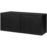 [en.casa] Waschbeckenunterschrank Skelbolu mit 4 Türen 160x60x40cm Schwarz [en.casa]