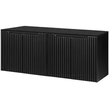 [en.casa] Waschbeckenunterschrank Skelbolu mit 4 Türen 160x60x40cm Schwarz [en.casa]