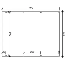 SKANHOLZ Carport Grunewald 6,22 x 7,96 m unbehandelt mit Aluminiumdach