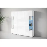 INOSIGN Highboard »Kenia«, Modernes Highboard, mit Glastüren, Breite 135 cm, weiß