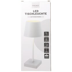 LED-Tischleuchte weiß mit Touchfunktion, warm weiß, mit 3x AAA Micro LR03 Batterie