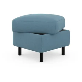 sit&more Stauraumhocker SIT & MORE "Sinatra", blau (hellblau), B:58cm H:48cm T:58cm, 90% Polyester, 10% Polyamid, Hocker, Sitzfläche ist abnehmbar, mattschwarze Metallfüße