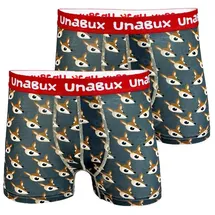 Unabux Boxer BLACK WHITE RABBIT braun M 2er Pack